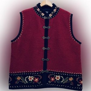 Nordic Fare Isle Icelandic Design Boiled Wool Vintage Boho Festival Vest